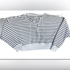 Abercrombie & Fitch Striped Crop Sweatshirt